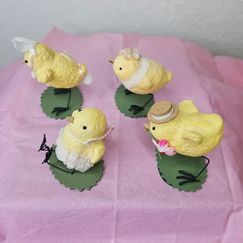 Vintage Hallmark Spring Easter Chick Figurines Set of 4 Joanne Eschrich 2004